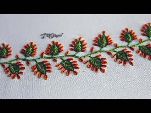 Видео: Ручная вышивка: декоративная кайма с прострочками