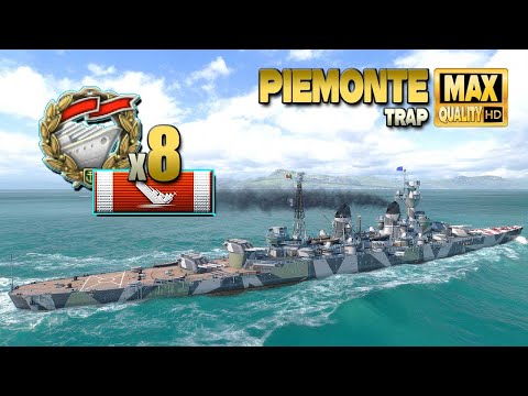 Видео: Крейсер Piemonte: Отличный результат на карте Trap — World of Warships