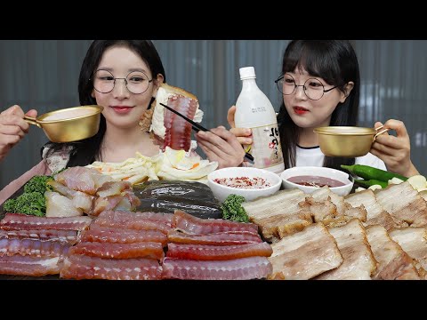 Видео: Ешьте ферментированного ската и макколи с моим другом | Mukbang ASMR