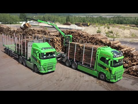 Видео: Volvo FH 750 с удобным гидравлическим рычагом