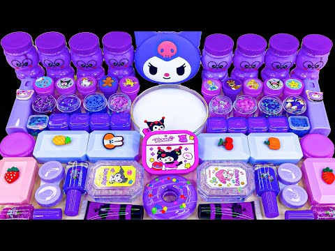 Видео: ASMR слайм 🌈 Фиолетовая куроми, глина, макияж и блёстки | Смешиваем случайные вещи в слайм