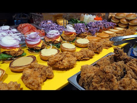Видео: острый чикенбургер - корейская уличная еда