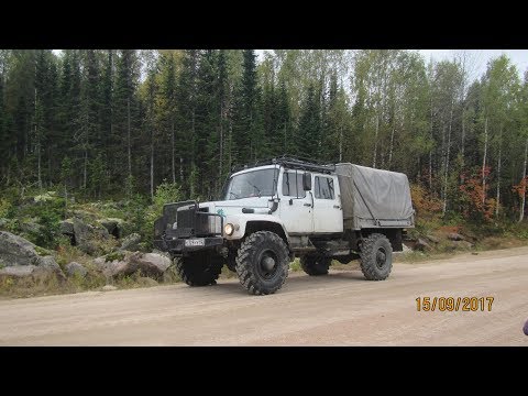 Видео: Газ 3308 #78 14,09,17 поехали на рыбалку, тащим Уаз с брода.