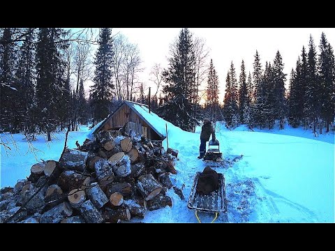 Видео: Жизнь и быт в тайге. Запасаемся дровами. Таёжная кухня.