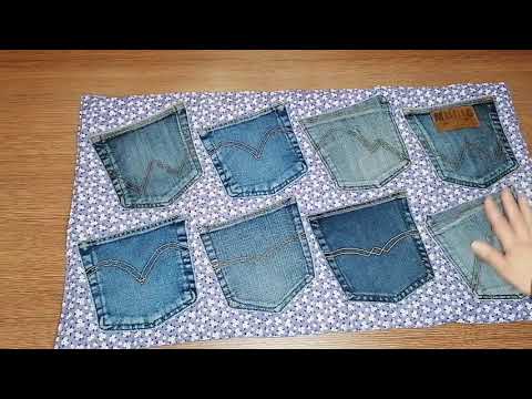 Видео: Как можно использовать карманы от старых джинсов.