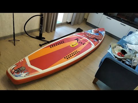 Видео: Распаковка SUP борда FunWater Koi Feath-R-Lite (оранжевый сап с рыбой)