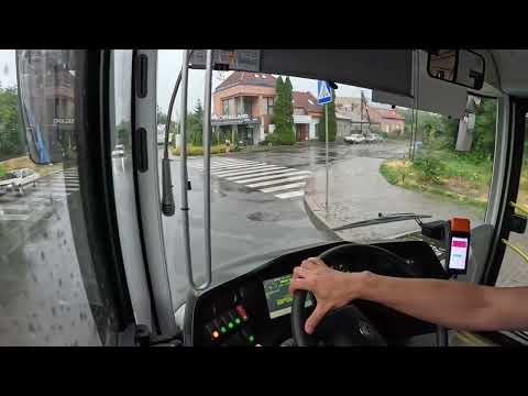 Видео: 24 маршрут з кабіни водія автобуса в дощ