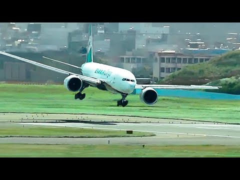 Видео: Приземление со сдвигом ветра пошло не так