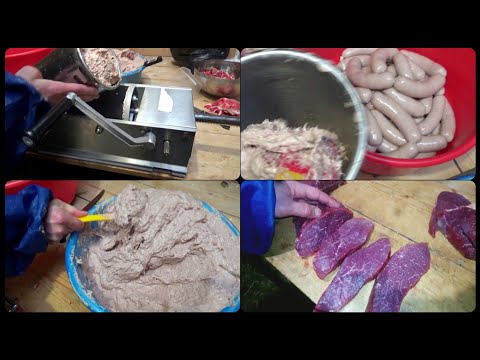 Видео: Приготовление домашней колбасы(сарделек молочных)из мяса с собственной фермы.