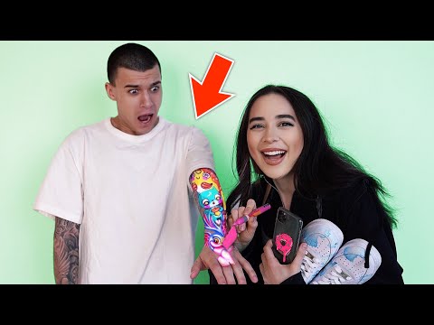 Видео: РАЗРИСОВЫВАЮ ВСЕ ДО ЧЕГО ДОТРАГИВАЮСЬ челлендж / НАБИЛА ТАТУ ТИМУ