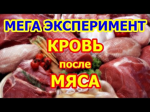 Видео: Кровь после мяса. Мега эксперимент