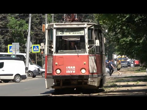 Видео: Старые трамваи КТМ-5М3 на маршруте №3 в Саратове