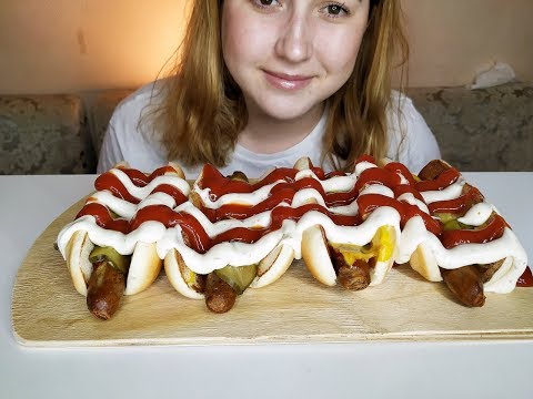 Видео: ХОТ-ДОГИ С СОУСАМИ И ХАЛАПЕНЬО | HOT DOGS WITH SAUCES AND JALAPENOS ASMR MUKBANG | eating show | 먹방