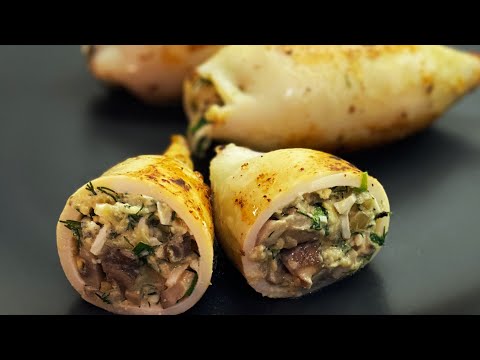 Видео: Вкусные и нежные фаршированные кальмары