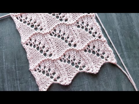 Видео: Красивый ажурный узор спицами 🔥 Для вязания палантинов, кофточек