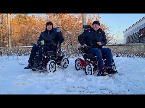 Видео: Зима на коляске Caterwil Ultra 4WD - сравнение с 4WD