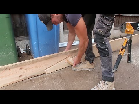 Видео: Расширение крыши: соединение стеновой пластины и коньковой доски внахлест.