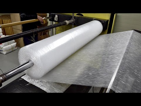 Видео: Процесс изготовления пузырчатой пленки. Завод упаковочных материалов в Корее