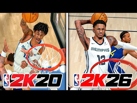 Видео: Постер с данком Джа Моранта в каждой игре NBA 2K