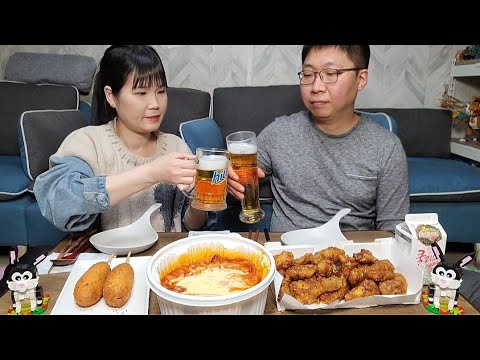 Видео: Острые вкусы токпокки 🍗 Медовый комбо 🌶 Пивной мукбанг (широкая лапша, хот-дог)