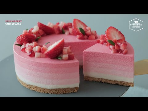 Видео: Вкусный клубничный чизкейк без выпечки легко приготовить * Рецепт десерта без духовки