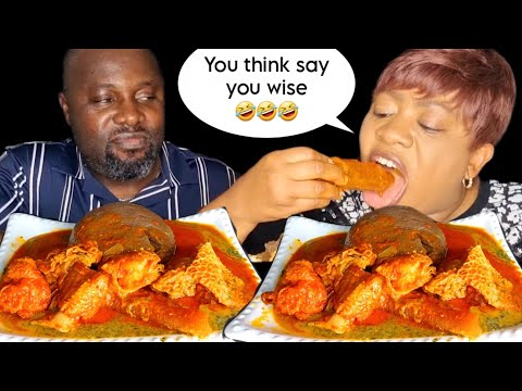 Видео: Асмр-челлендж по поеданию DUMB и фуфу из коричневого амала со скользким рагу эвду, ассорти из мяс...