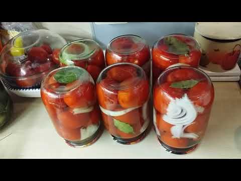 Видео: Маринованные помидоры с луком..простой рецепт