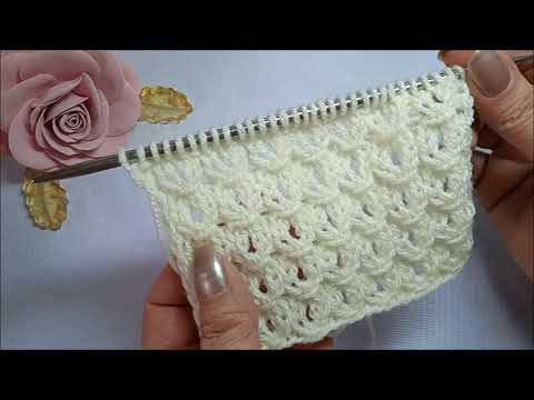 Видео: Очень нежный и простой Узор спицами капельки/ Узор спицами для джемпера/ ажурные узоры спицами