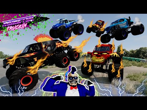 Видео: Monster Jam: БЕЗУМНЫЕ гонки, фристайл и аварии #11 | BeamNG Drive | Steel Titans