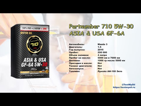 Видео: Анализ отработки масла Partnumber 710 5W-30 GF-6A Asia&USA