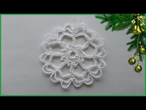 Видео: Простая Снежинка крючком для начинающих. Вязание крючком / Crochet snowflake for beginners