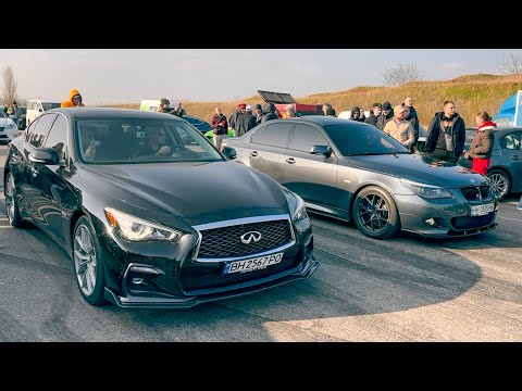 Видео: Дизельная BMW 535d st3 Поставит их на место!! Заруба с Infiniti q60 st2 и BMW 340 st2