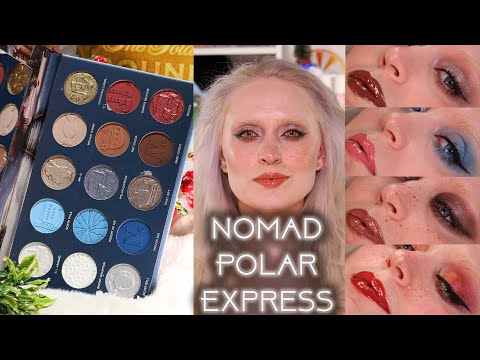 Видео: Горячая новинка Polar Express от Nomad Cosmetics: рождественская палетка и 6 макияжей