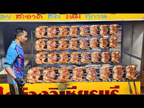 Видео: Любители курицы! Шеф-повар зажарил 300 кг курицы за 3 часа и салат из папайи