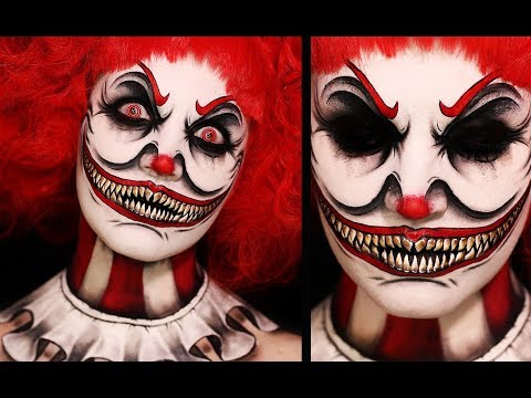 Видео: ИЗВРАЩЕННЫЙ КЛОУН | Урок по созданию жуткого макияжа на Хэллоуин