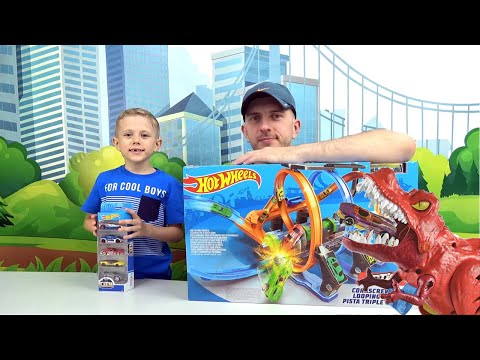 Видео: МАШИНКИ Hot Wheels СБОРНИК и Даник - Крокодил с ДИНОЗАВРОМ, Вулкан и крутые ВИРАЖИ!