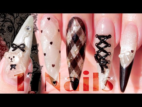 Видео: Магнитный гель, клетчатый маникюр, французский маникюр♡ Дизайн ногтей