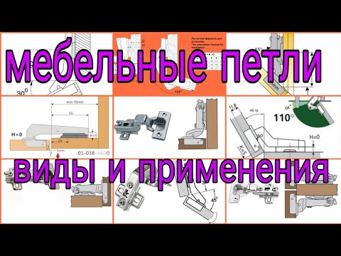 Видео: Мебельные петли. Виды и применения.