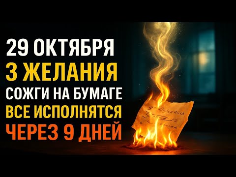 Видео: 29 ОКТЯБРЯ: Напишите 3 желания и сожгите — все исполнятся через 9 дней