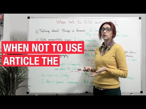 Видео: Когда не нужно использовать артикль The?  Английский онлайн