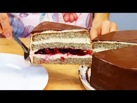 Видео: Торт "ВИШНЁВАЯ ФАНТАЗИЯ" / Идеальный Маковый Бисквит