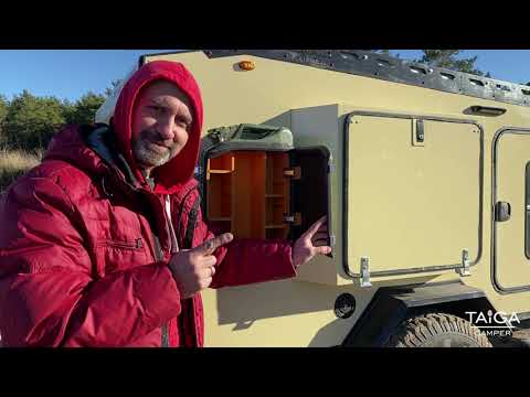 Видео: Обзор внедорожного прицепа капли "Отшельник" TAIGA CAMPER