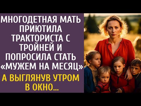 Видео: Многодетная мать приютила тракториста с псом и убедила стать мужем на месяц… А выглянув утром в окно