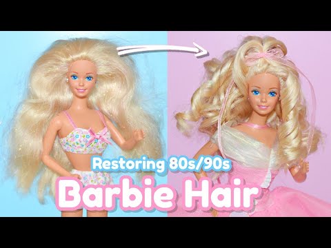 Видео: Реставрируем волосы Барби 80-х/90-х годов из секонд-хенда! 🎀 + Урок по завивке волос!
