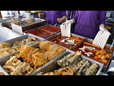 Видео: Приезжают люди со всего мира! жевательный большой размер Tteokbokki - BEST 4 / корейская уличная еда