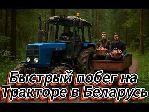 Видео: Быстрый побег на тракторе в Беларусь