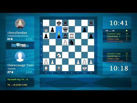 Видео: Анализ шахматной партии: Олександр Ткач - chessfandan, 1-0 (по ChessFriends.com)