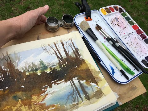 Видео: Минималистичная пленэрная композиция для акварели