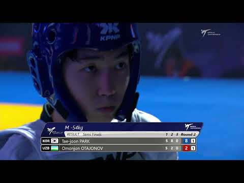 Видео: 322, полуфинал, мужчины, 54 кг КОР ПАРК Т Ж УЗБ ОТАЖАНОВ О