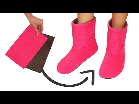 Видео: Как просто сшить домашние сапожки из флиса за 20 минут!